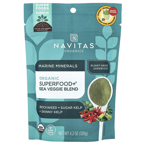 Navitas Organics Marine Minerals, Organic Superfood+® Sea Veggie Blend, 4.2 oz (120 g)