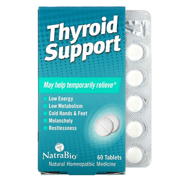 NatraBio, Добавка для поддержки щитовидной железы, 60 таблеток