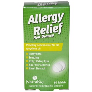 NatraBio, Allergy Relief, не вызывает сонливости, 60 таблеток 
