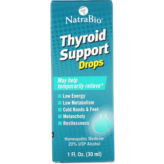 NatraBio, Apoyo para la tiroides, 1 fl oz (30 ml)