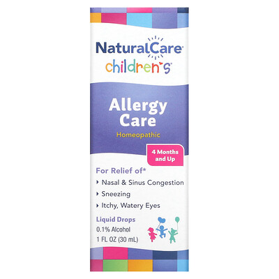 

NatraBio Средство от аллергии для детей, от 4 месяцев, жидкие капли, 30 мл (1 жидк. Унция)