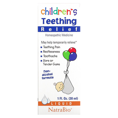 

NatraBio, Children's Teething Relief, Non-Alcohol Formula, Liquid, 1 fl oz (30 ml)