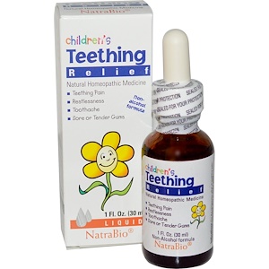 Купить NatraBio, Жидкое средство для детей для снятия боли при прорезывании зубов, без спирта, 1 жидкая унция (30 мл)  на IHerb