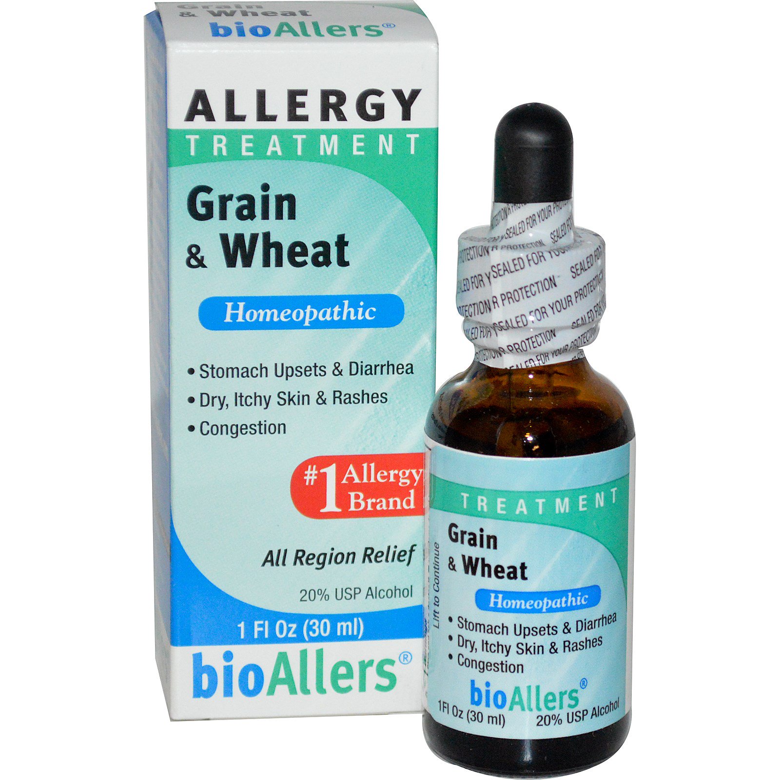 NatraBio, BioAllers, Grain & Wheat, Allergy Treatment, 1 fl oz (30 ml
