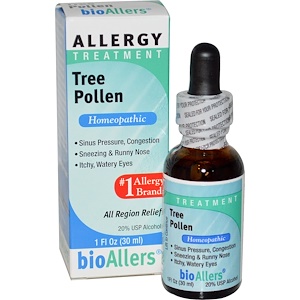 NatraBio, BioAllers, Tree Pollen, Средство от Аллергии 1 жидких унции (30 мл)