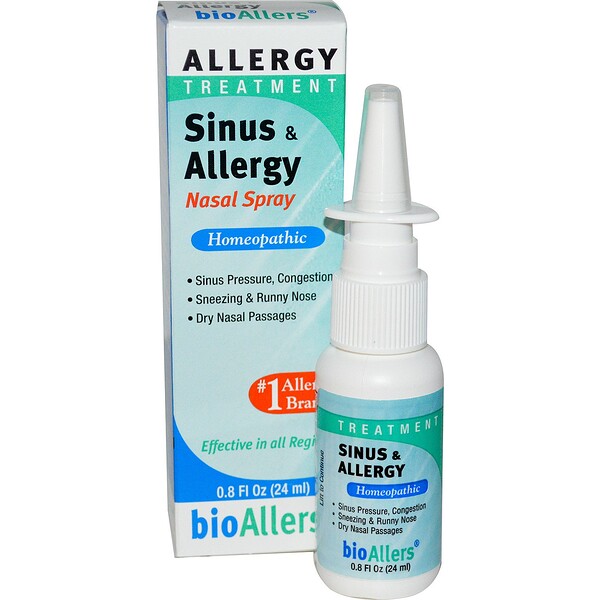 NatraBio, BioAllers, Allergy Treatment, Sinus & Allergy Nasal Spray, 0.8 fl oz (24 ml)