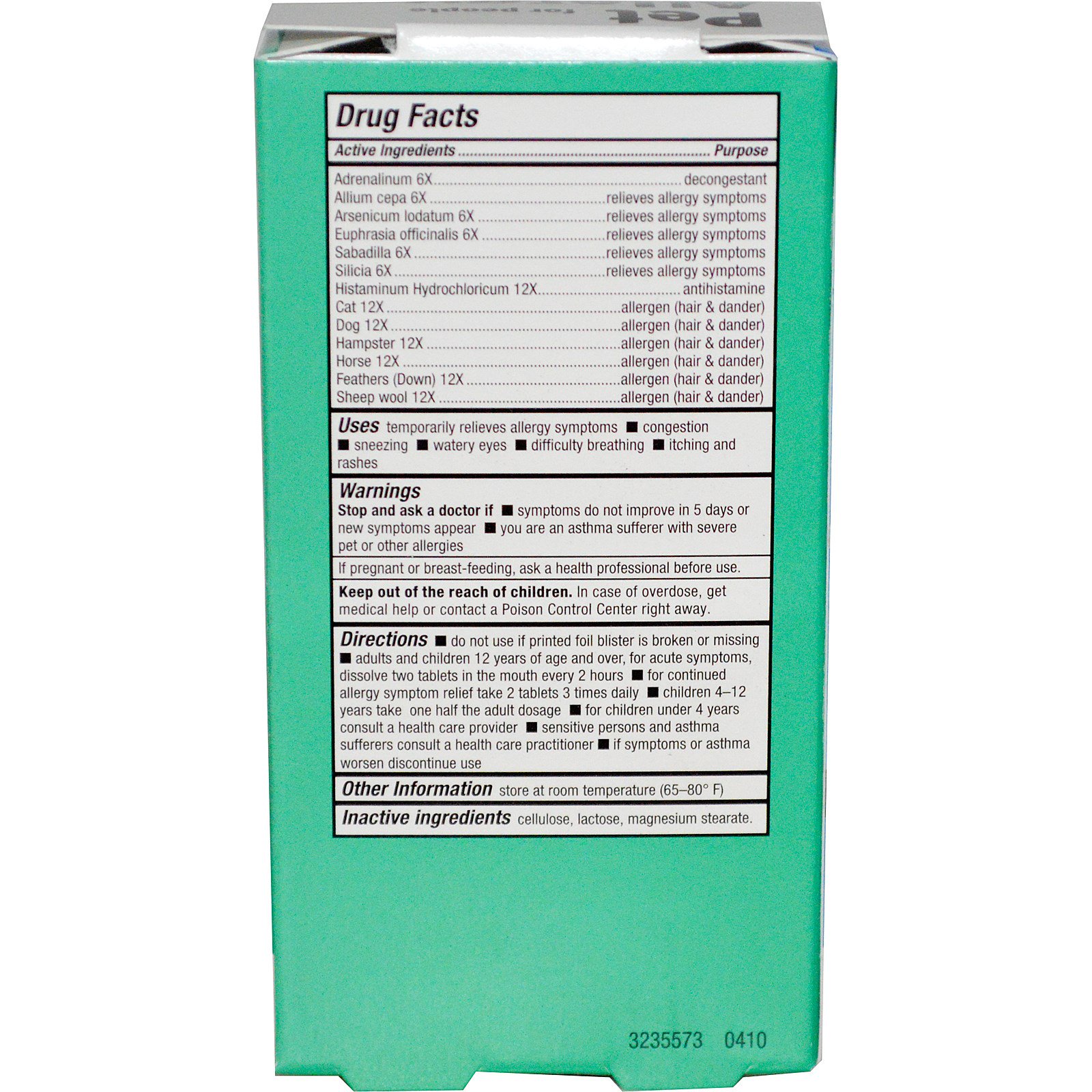 NatraBio, BioAllers, Allergy Treatment, Pet Allergy for People, 60