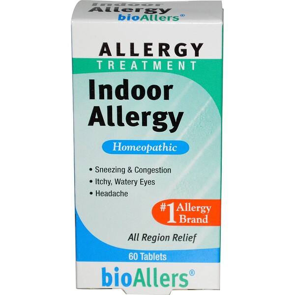 NatraBio, BioAllers, лечение домашней аллергии, 60 таблеток