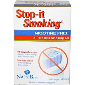 Отзывы о НатраБио, Stop-it Smoking, 2-Part Quit Smoking Kit, Nicotine Free, 48 Lozenges / 60 Tablets