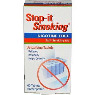 NatraBio, Stop-it Smoking, Tabletas Desintoxicantes, Sin Nicotina, 60 Tabletas