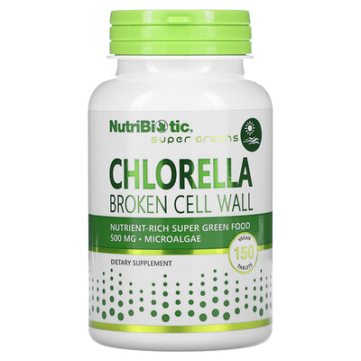 

NutriBiotic Super Greens Chlorella 500 mg 150 Vegan Tablets