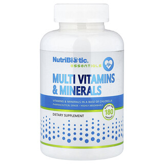 NutriBiotic, Essentials, мультивитамины и минералы, 180 капсул