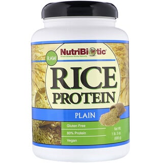 NutriBiotic, Сырой простой рисовый белок, 1 фунт 5 унций (600 г)