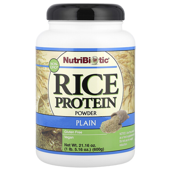NutriBiotic Rice Protein Powder, Plain, 1 lb 5.16 oz (600 g)