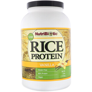NutriBiotic, Необработанный рисовый протеин, ваниль, 1,36 кг (3 фунта)