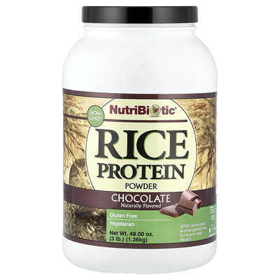 Product Image for NutriBiotic, Rice Protein Powder, Chocolate, 3 lb (1.36 kg)