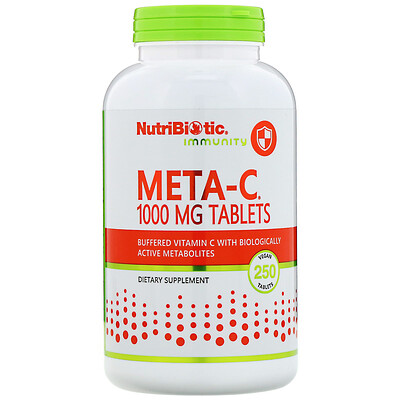 NutriBiotic Immunity, Meta-C, 1000 мг, 250 таблеток растительного происхождения