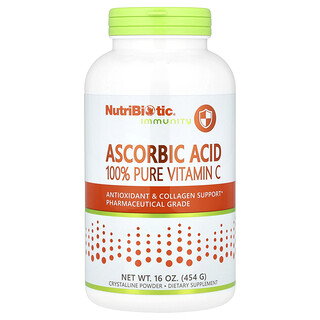 NutriBiotic, Vastustuskyky, askorbiinihappo, 100 % puhdasta C-vitamiinia, kiteinen jauhe, 454 g