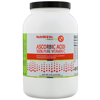 NutriBiotic, Immunité, Acide ascorbique, Vitamine C 100 % pure, Poudre cristalline, 2,26 kg