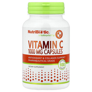 NutriBiotic, 机体防御力，维生素 C，1000 毫克，100 粒无麸质胶囊