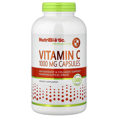 Product Image for NutriBiotic, Immunity, Vitamin C, 1,000 mg, 500 Capsules