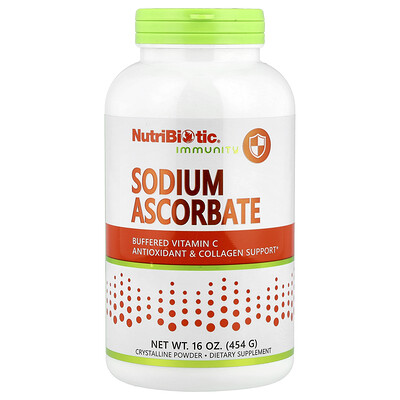 NutriBiotic, Refuerzo inmunitario, Ascorbato de sodio, Polvo cristalino, 454 g (16 oz)