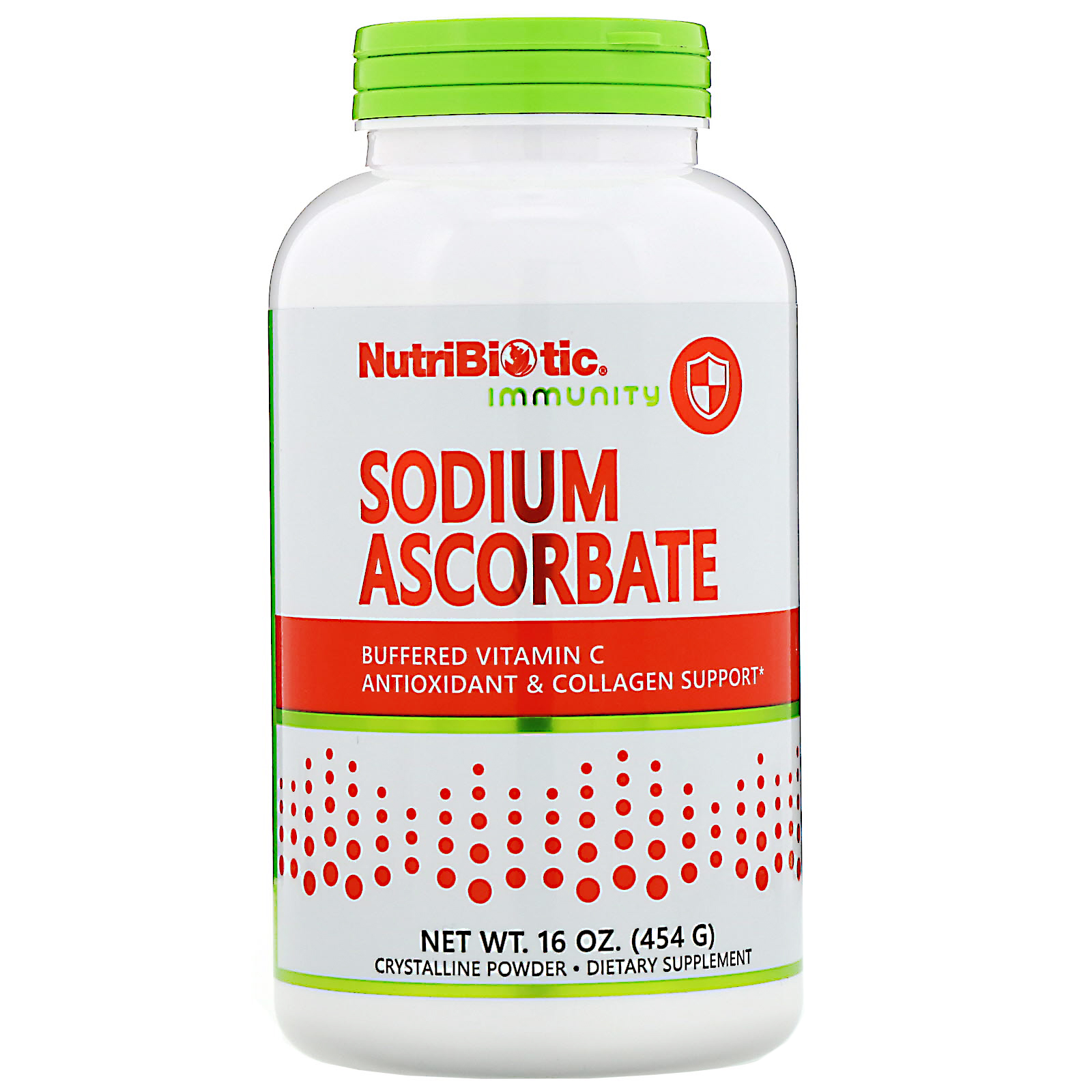 NutriBiotic Sodium Ascorbate Crystalline Powder 16 oz 454 g Egg-Free, 2