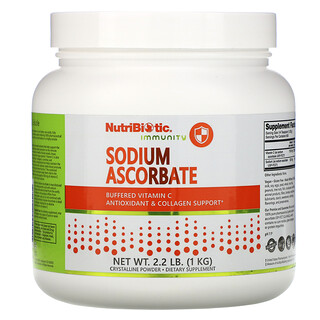 NutriBiotic, Immunité, Ascorbate de sodium, Poudre cristalline, 1 kg