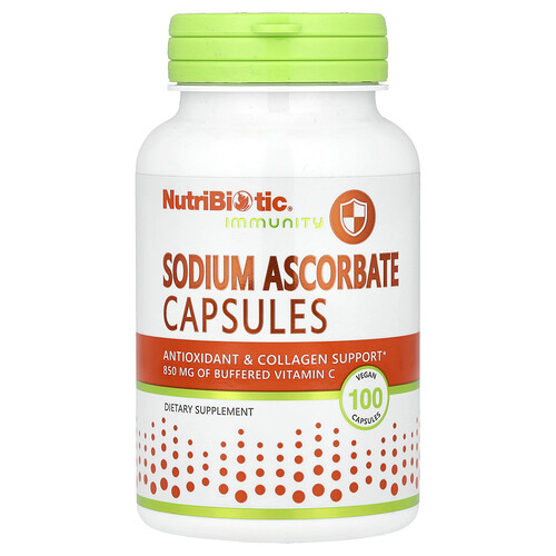 NutriBiotic Immunity аскорбат натрия 100 растительных капсул