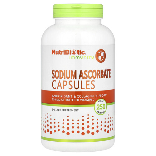 NutriBiotic аскорбат натрия 250 веганских капсул