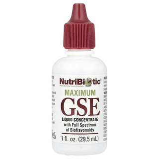 NutriBiotic, Maximum GSE，浓缩液，1 液量盎司（29.5 毫升）