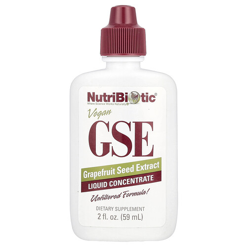 Nutribiotic Vegan GSE Grapefruit Seed Extract, Liquid Concentrate, 100 mg, 2 fl oz (59 ml)