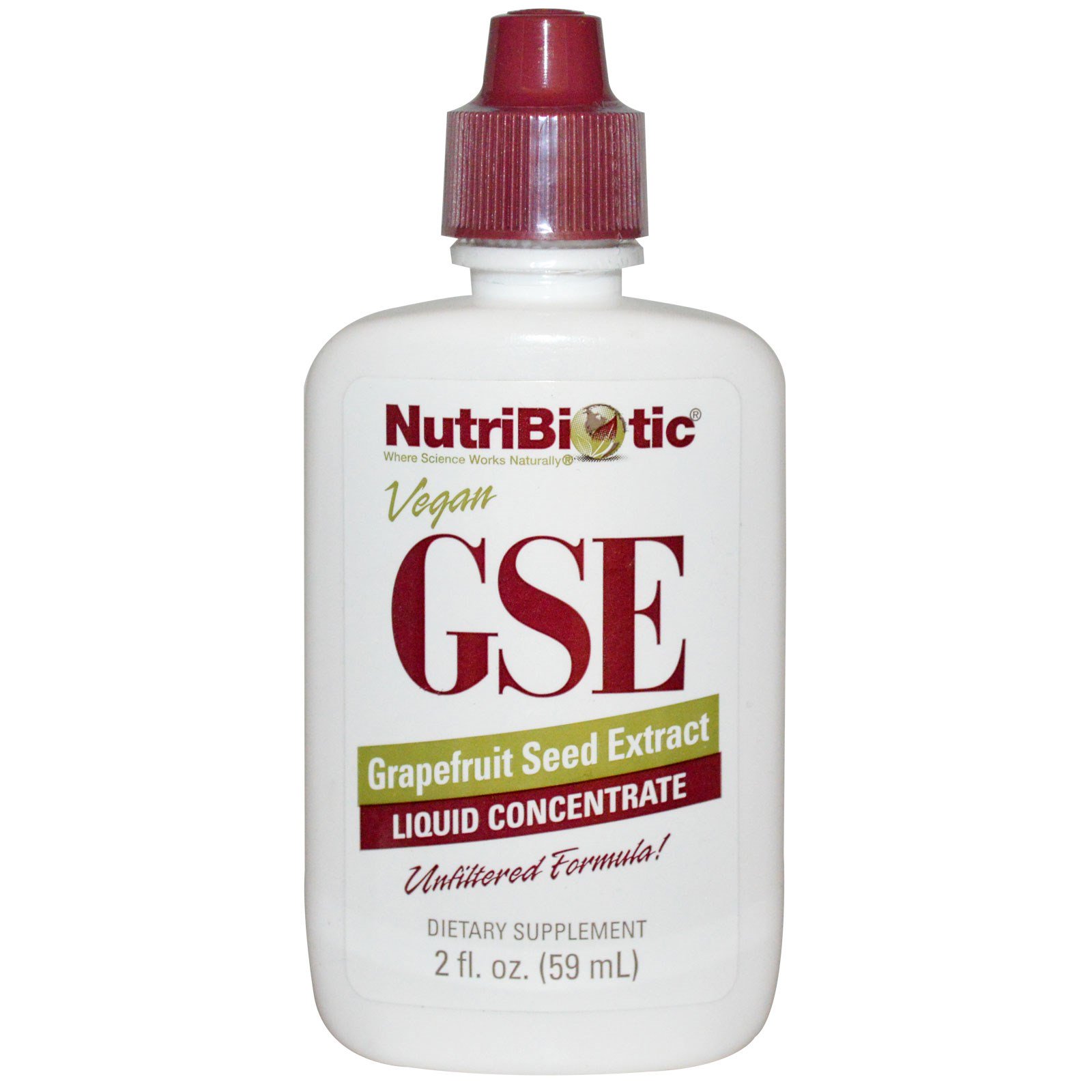 NutriBiotic, Жидкий концентрат GSE, с экстрактом семян грейпфрута, 2 жидкие унции (59 мл)
