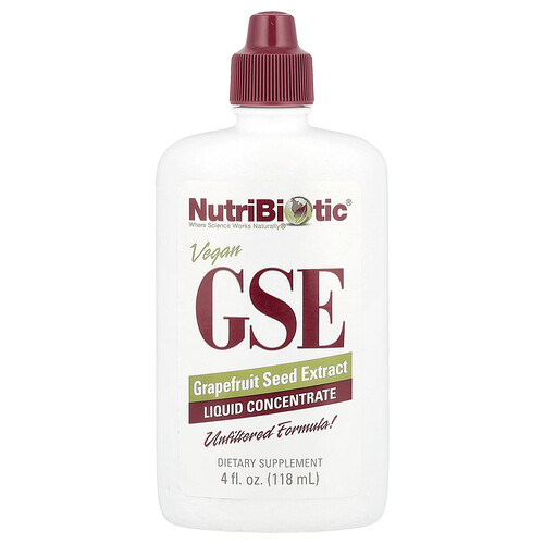 Nutribiotic Vegan GSE, Grapefruit Seed Extract, Liquid Concentrate, 100 mg, 4 fl oz (118 ml)