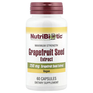 NutriBiotic, Ekstrak Biji Grapefruit, Kekuatan Maksimum, 250 mg, 60 Kapsul