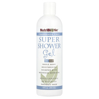 NutriBiotic, Super sprchový gél, bez mydla, bez vône, 355 ml