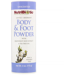 Отзывы о Нутрибиотик, Body & Foot Powder with Grapefruit Seed Extract & Tea Tree Oil, Unscented, 4 oz (113 g)