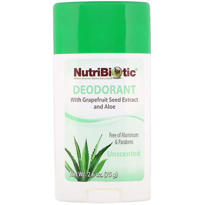 NutriBiotic Deodorant, Unscented, 2.6 oz (75 g)