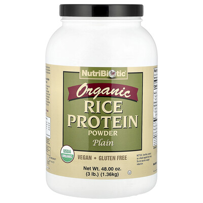 Product Image for NutriBiotic, Organic Rice Protein Powder, Plain, 3 lb (1.36 kg)