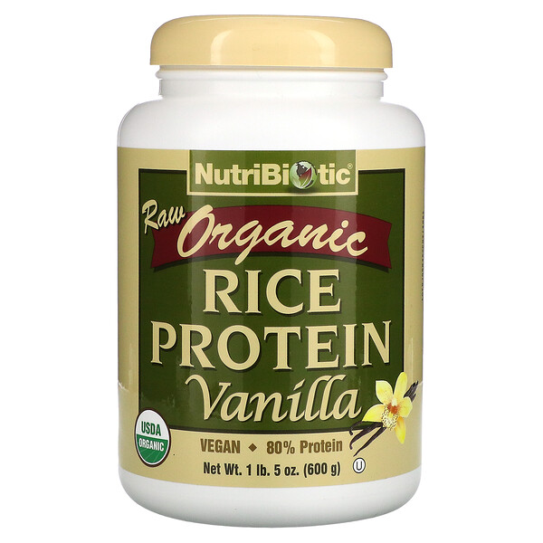 NutriBiotic, 未加工有機大米蛋白，香草，1.3 磅（600 克）