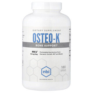 NBI, Osteo-K®, Bone Support, 180 Capsules