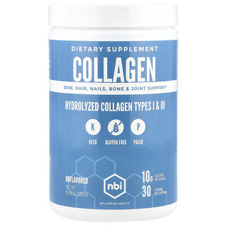 NBI, Hydrolyzed Collagen Types I & III, Unflavored, 10.58 oz (300 g)