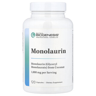 Nutra BioGenesis, монолаурин, 120 капсул (500 мг у капсулі)