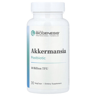 Nutra BioGenesis, Akkermansia Postbiotic, 10 млрд ТФУ, 30 капсул VegCap