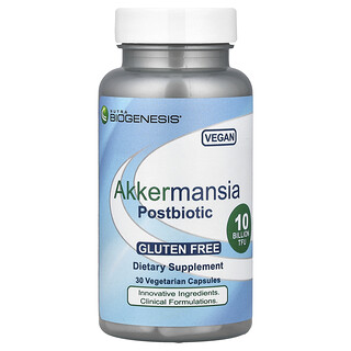 Nutra BioGenesis, Akkermansia Postbiotic, 100 mg (10 δισεκατομμύρια TFU), 30 χορτοφαγικές κάψουλες