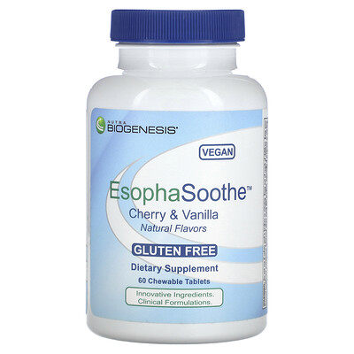 Nutra BioGenesis, EsophaSoothe, Cereza y vainilla, 60 comprimidos masticables