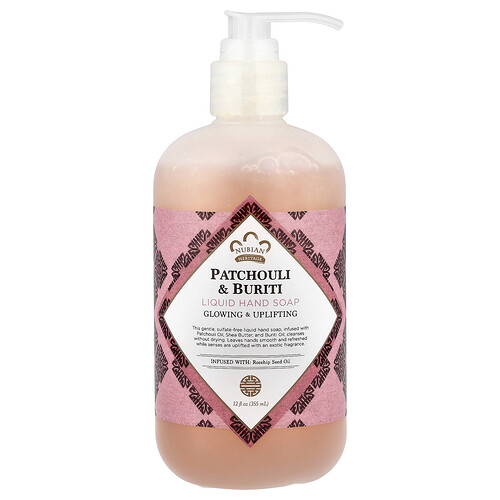 Nubian Heritage, Liquid Hand Soap, Patchouli & Buriti, 12 fl oz (355 ml)