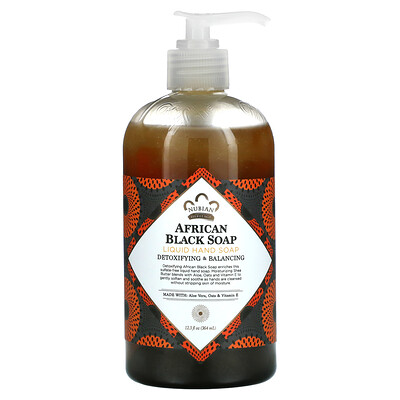 Купить Nubian Heritage африканское черное мыло, жидкое мыло для рук, 364 мл (12, 3 жидк. унций)