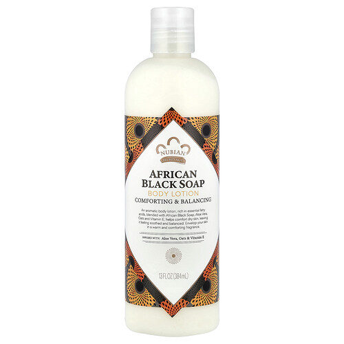 Nubian Heritage Body Lotion, African Black Soap, 13 fl oz (384 ml)