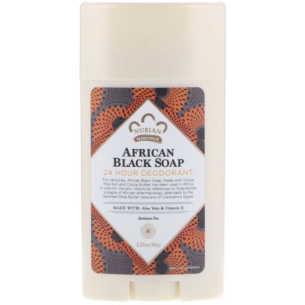 Nubian Heritage, 24 Hour Deodorant, African Black Soap, 2.25 oz (64 g)